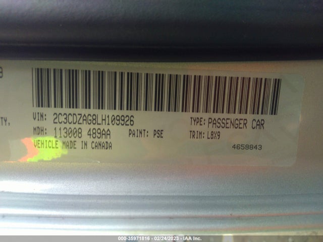 Dodge Challenger Sxt 2020 2C3CDZAG8LH109926 Image 9