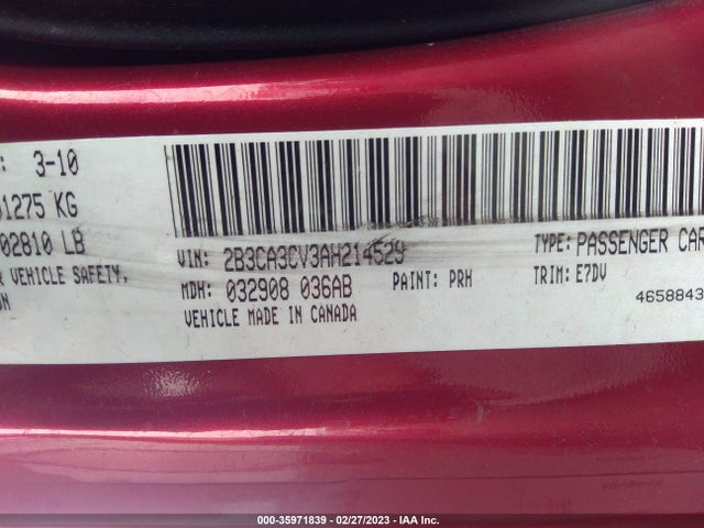 Dodge Charger Sxt 2010 2B3CA3CV3AH214529 Image 9