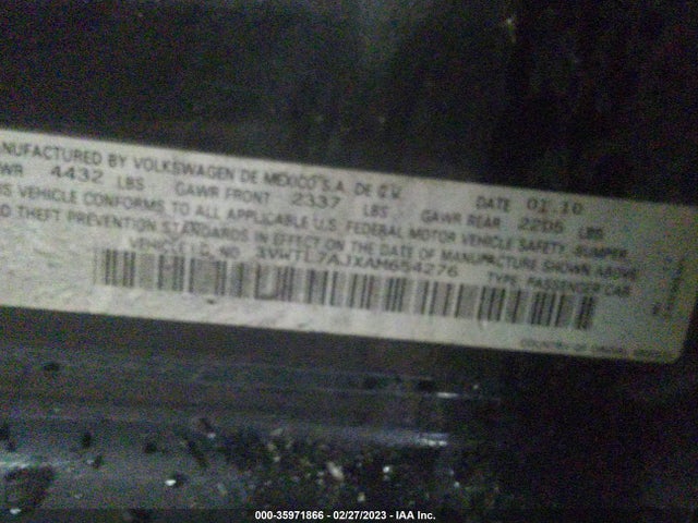 3VWTL7AJXAM654276 Volkswagen Jetta Sportwagen Tdi