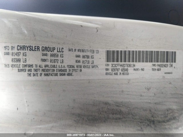 3C3CFFHH2DT636134 Fiat 500 Turbo