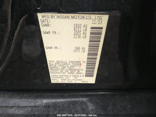 Nissan Altima 2.5 S 2014 1N4AL3AP4EN250513 Image 9