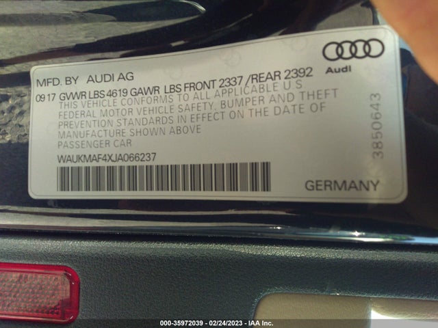WAUKMAF4XJA066237 Audi A4 Premium/tech Premium