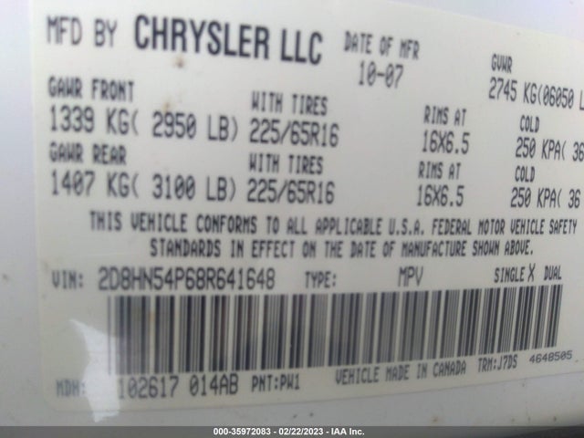 Dodge Grand Caravan Sxt 2008 2D8HN54P68R641648 Image 10