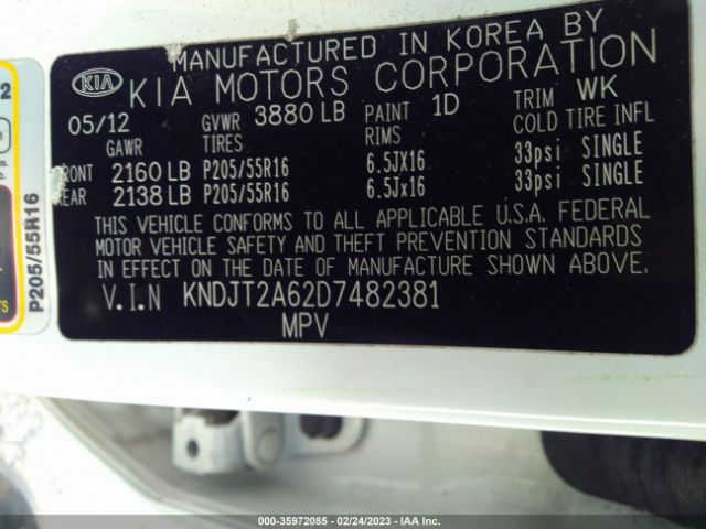 KNDJT2A62D7482381 KIA SOUL +
