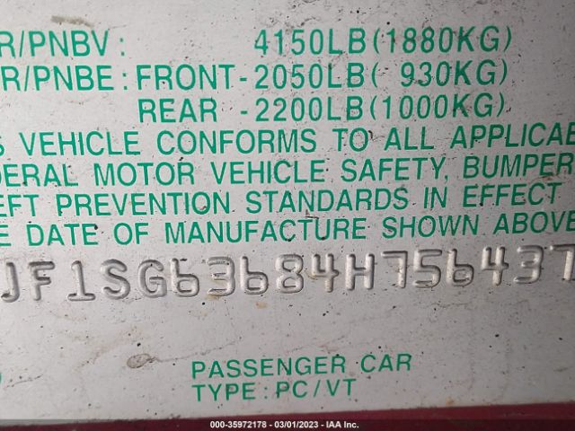 JF1SG63684H756437 Subaru FORESTER X