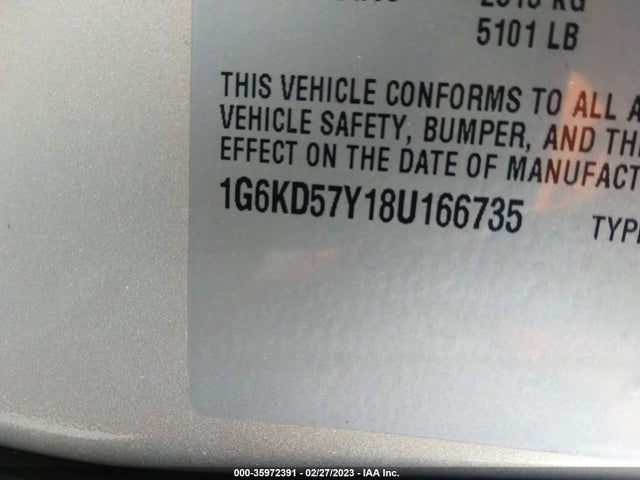 1G6KD57Y18U166735 Cadillac Dts W/1sd