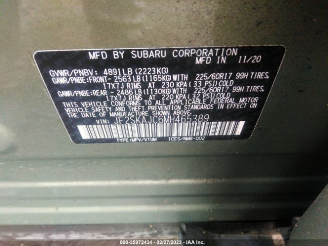 JF2SKAJC6MH465389 Subaru Forester Premium