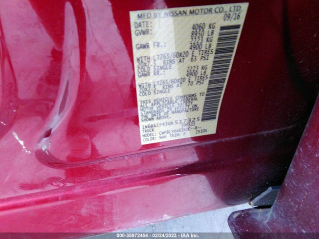 2016 Nissan Titan, VIN: 1N6BA1F43GN517325