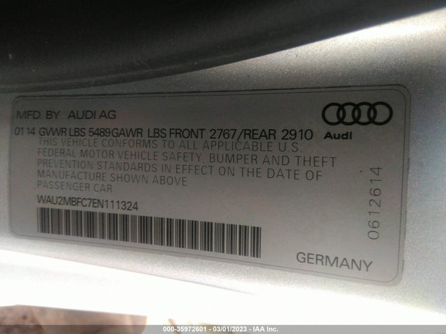 2014 AUDI A7 3.0 TDI PRESTIGE VIN: WAU2MBFC7EN111324