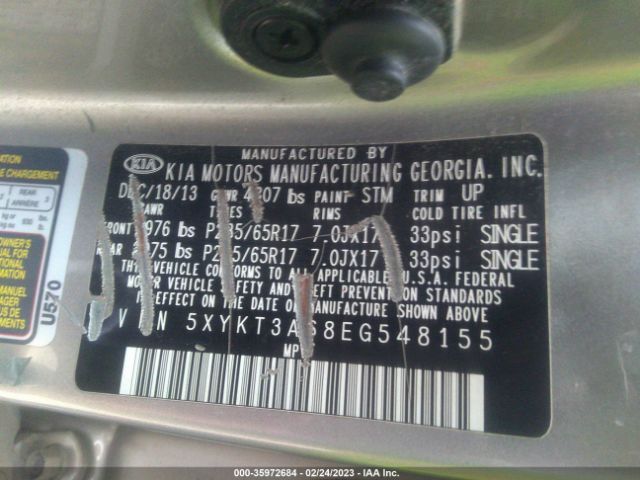 5XYKT3A68EG548155 KIA SORENTO LX