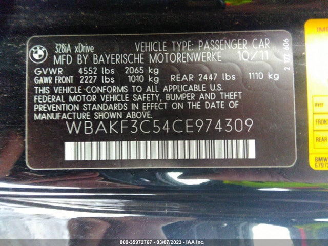 BMW 328 2012 WBAKF3C54CE974309 Image 9
