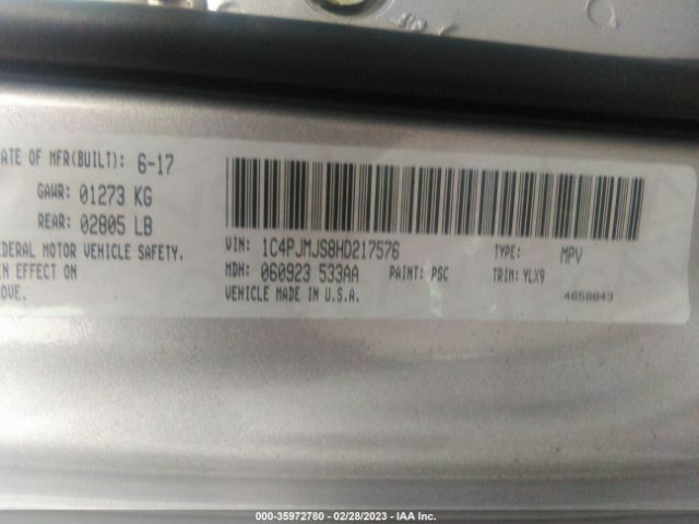 1C4PJMJS8HD217576 Jeep Cherokee Overland