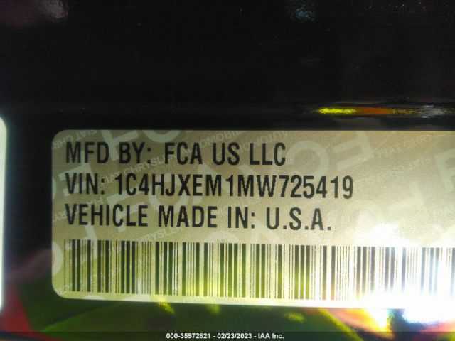 1C4HJXEM1MW725419 Jeep Wrangler Unlimited Sahara Altitude