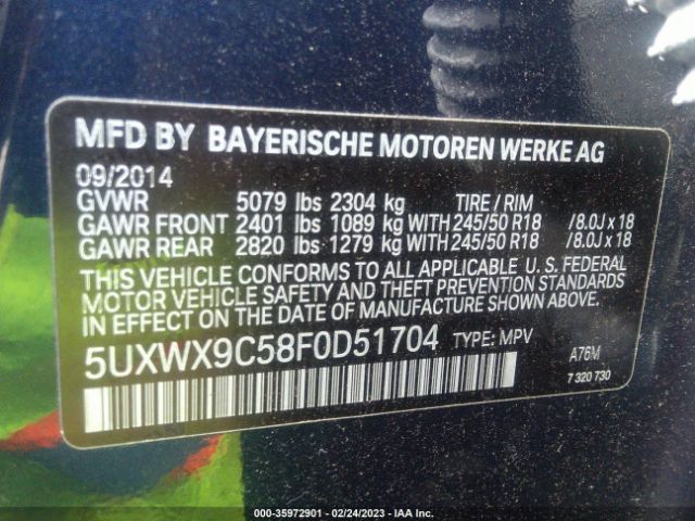 5UXWX9C58F0D51704 BMW X3 Xdrive28i