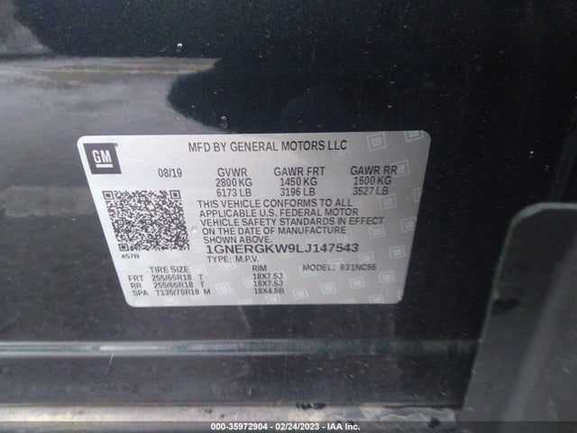 Chevrolet Traverse Lt Cloth 2020 1GNERGKW9LJ147543 Image 11