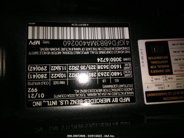 4JGFD6BB3MA400260 Mercedes-Benz Gle Amg Gle 53