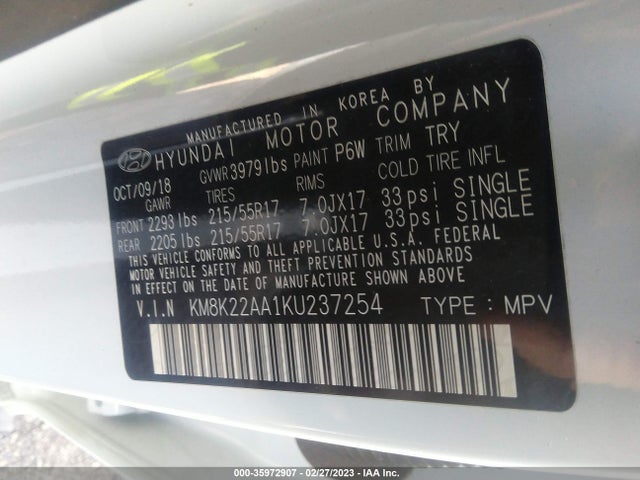 Hyundai Kona Sel 2019 KM8K22AA1KU237254 Image 9