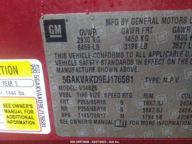 5GAKVAKD9EJ176581 Buick Enclave Convenience