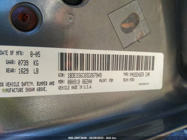 Dodge NEON SXT 2005 1B3ES56C65D267949 Image 10