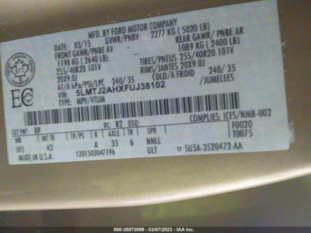5LMTJ2AHXFUJ38102 Lincoln MKC