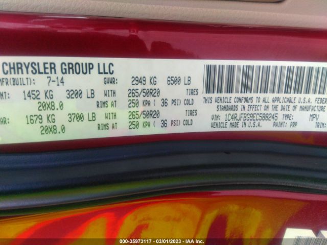 1C4RJFBG9EC588245 Jeep Grand Cherokee Limited