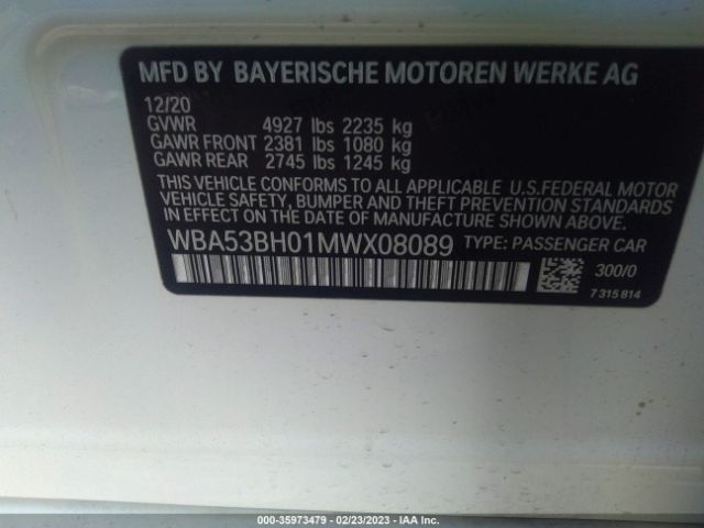 WBA53BH01MWX08089 BMW 5 Series 530i