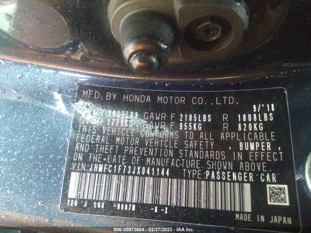 Honda Civic Sedan Ex-l 2018 JHMFC1F73JX041144 Image 11