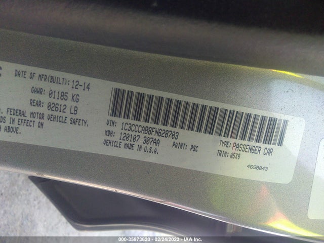 Chrysler 200 Limited 2015 1C3CCCAB8FN628703 Image 9