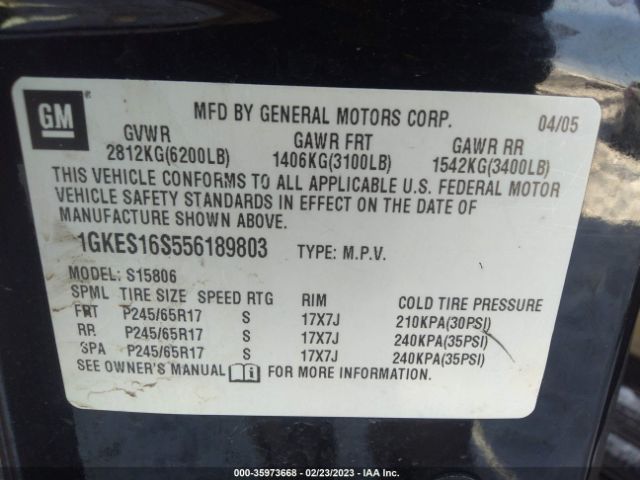 1GKES16S556189803 GMC Envoy Xl Sle
