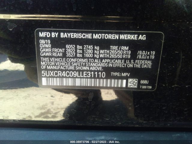 5UXCR4C09LLE31110 BMW X5 Sdrive40i