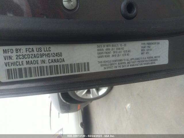 2023 Dodge Challenger, VIN: 2C3CDZAG9PH512450