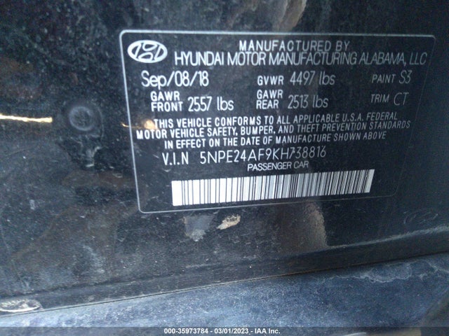 Hyundai SONATA SE 2019 5NPE24AF9KH738816 Image 11