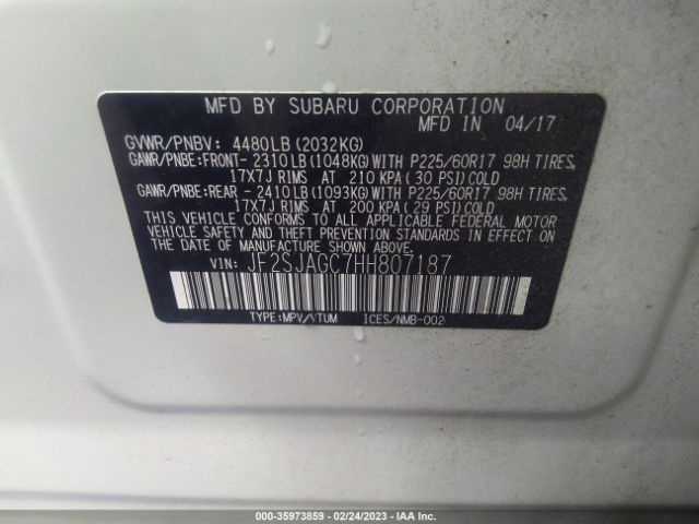 JF2SJAGC7HH807187 Subaru Forester Premium