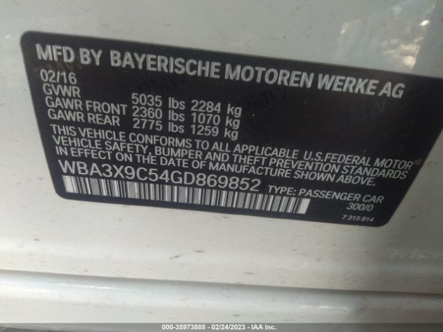 WBA3X9C54GD869852 BMW 3 Series Gran Turismo 335i Xdrive