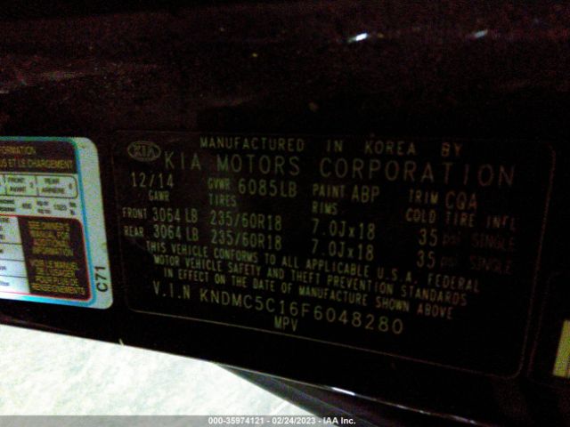 KNDMC5C16F6048280 KIA SEDONA EX