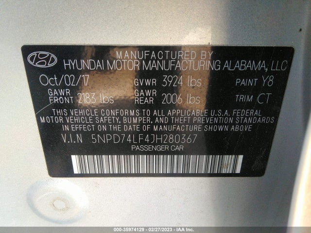 Hyundai Elantra 2018 5NPD74LF4JH280367 Image 10