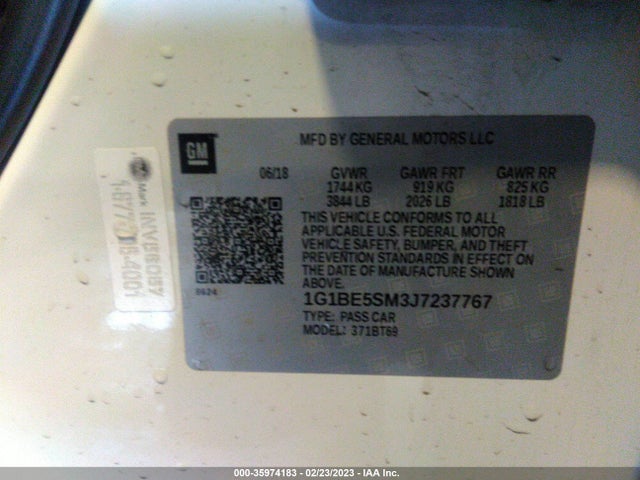 Chevrolet CRUZE LT 2018 1G1BE5SM3J7237767 Image 9