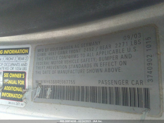 WVWWH63B84E087755 Volkswagen Passat Wagon Glx