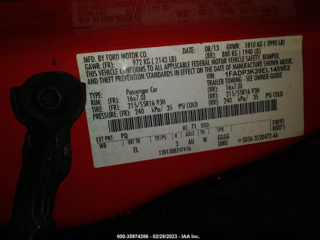 Ford FOCUS SE 2014 1FADP3K29EL145952 Image 9