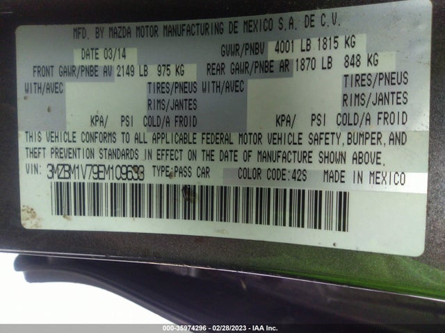 Mazda Mazda3 I Touring 2014 3MZBM1V79EM109633 Image 10