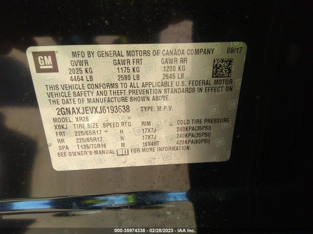 Chevrolet EQUINOX LT 2018 2GNAXJEVXJ6193638 Image 11