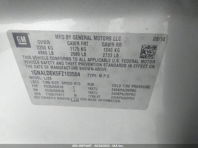 Chevrolet Equinox Ltz 2015 1GNALDEK5FZ103584 Image 10