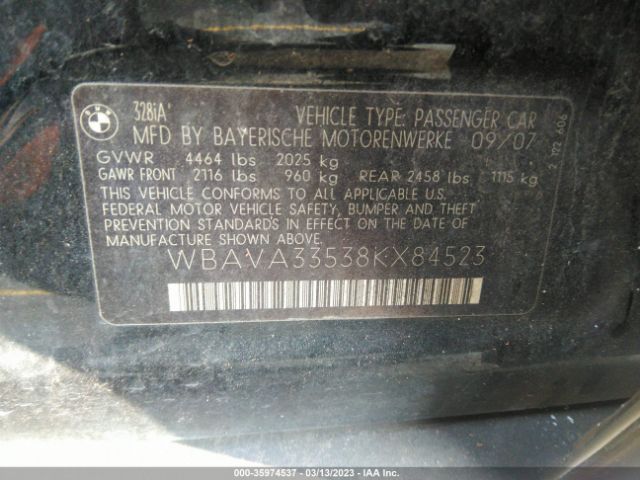 WBAVA33538KX84523 BMW 3 Series 328i