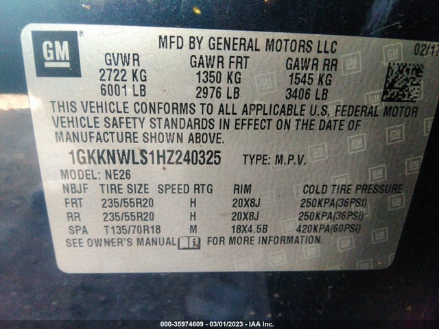 GMC ACADIA SLT 2017 1GKKNWLS1HZ240325 Image 10