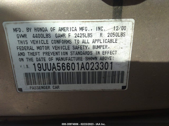 Acura TL 2001 19UUA56601A023301 Image 9