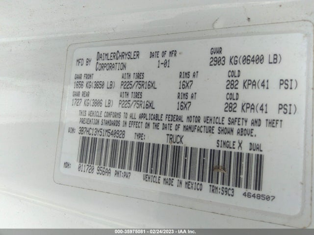 Dodge RAM 1500 2001 3B7HC13Y51M540928 Image 10