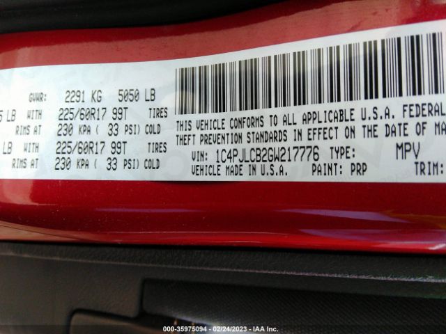 1C4PJLCB2GW217776 Jeep Cherokee Latitude