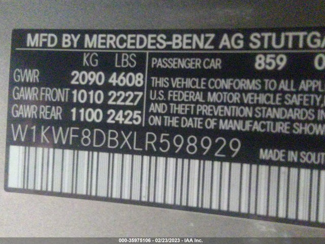Mercedes-Benz C-class C 300 2020 W1KWF8DBXLR598929 Image 10