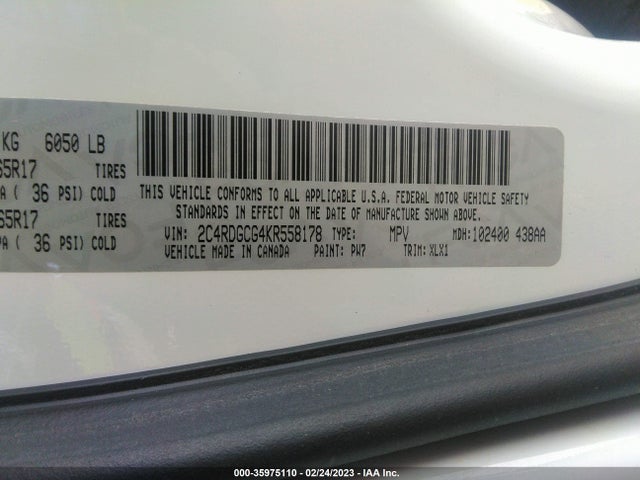 Dodge Grand Caravan Sxt 2019 2C4RDGCG4KR558178 Image 9