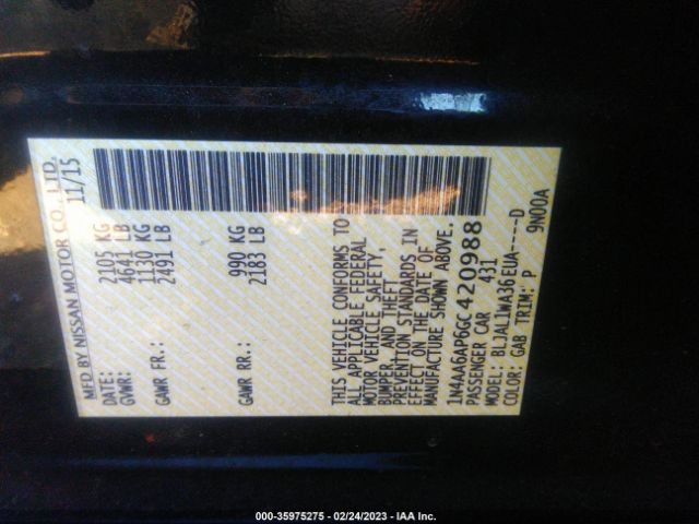 1N4AA6AP6GC420988 Nissan MAXIMA 3.5
